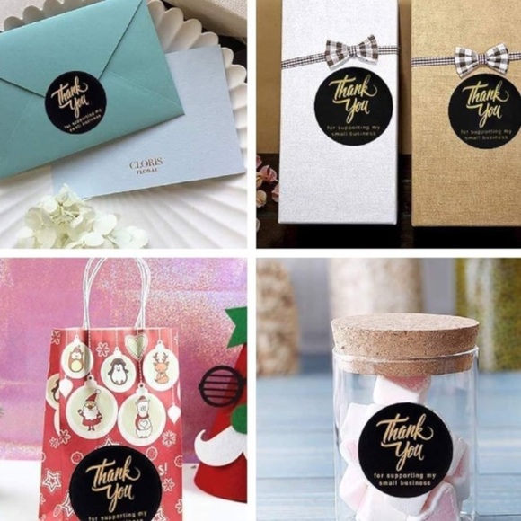 Thank You Stickers Label, 500 Round 1.5”x1.5” Pink Rose Design NWT - Picture 5 of 5